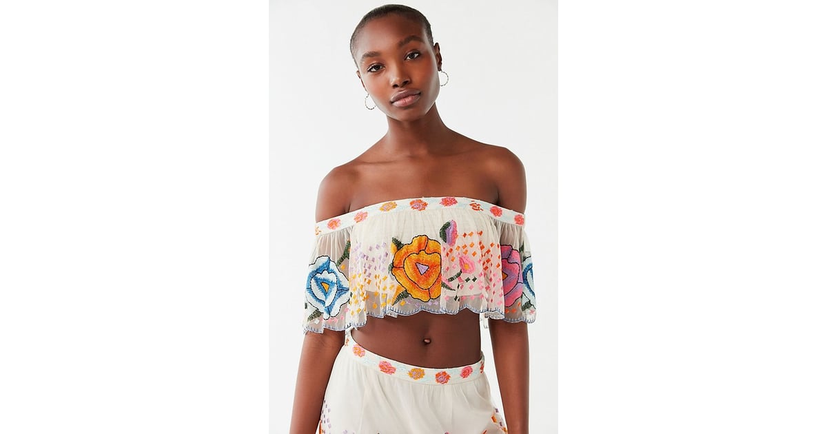 Urban Outfitters Embroidered Off The Shoulder Top Is It Summer