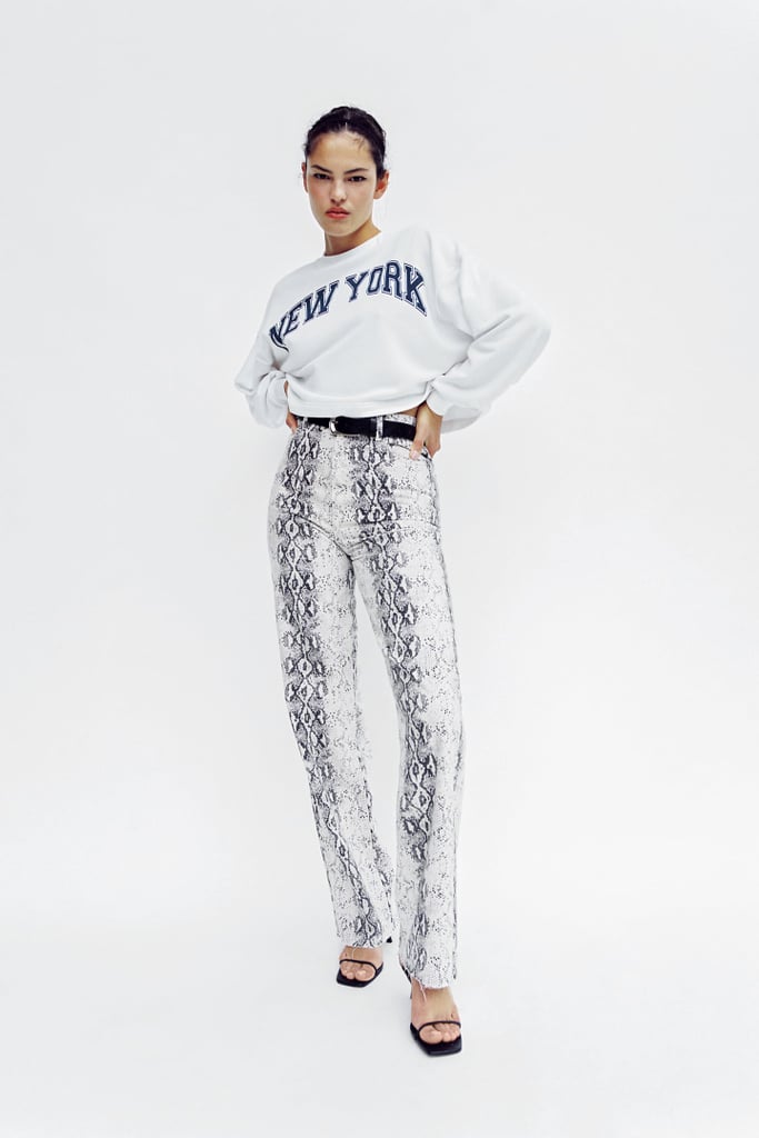 Zara Cropped Sweatshirt With Text | Best Zara Sweatpants and ...