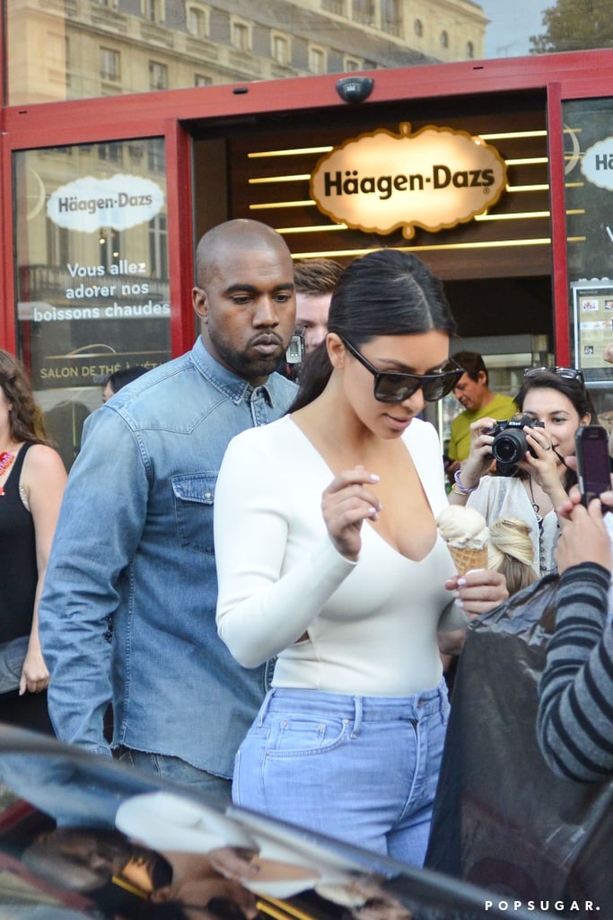 Kim Kardashian and Kanye West in Paris Before Wedding