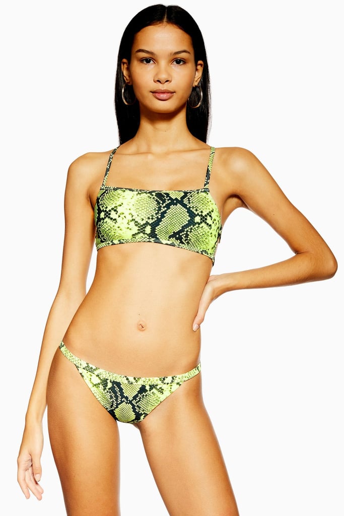 Topshop Neon Yellow Snake Bikini