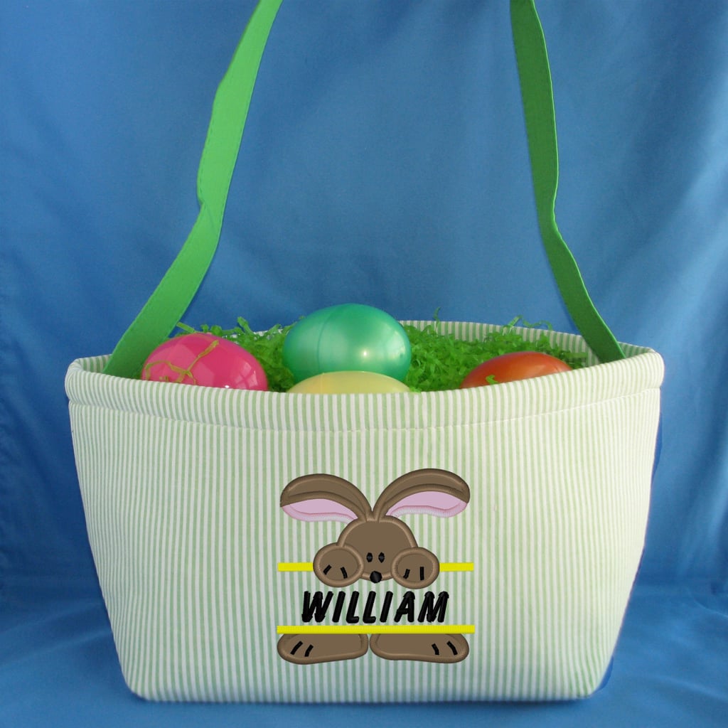Custom Easter Basket With Name and Bunny