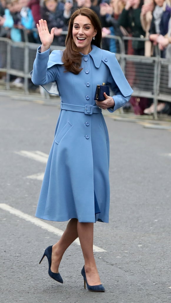 Kate Middleton Blue Mulberry Cape Coat February 2019