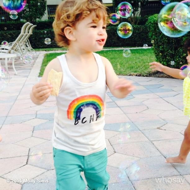 Brooks Stuber got caught up in some bubble magic. 
Source: Instagram user mollybsims
