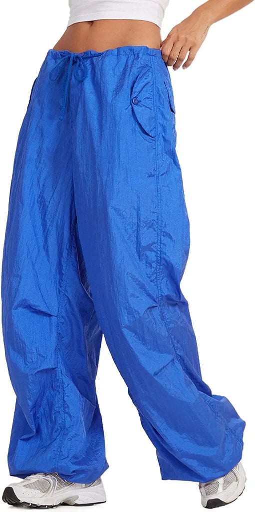 Extra Baggy Parachute Pants: Amiblvowa Y2k Drawstring Baggy Cargo Pants