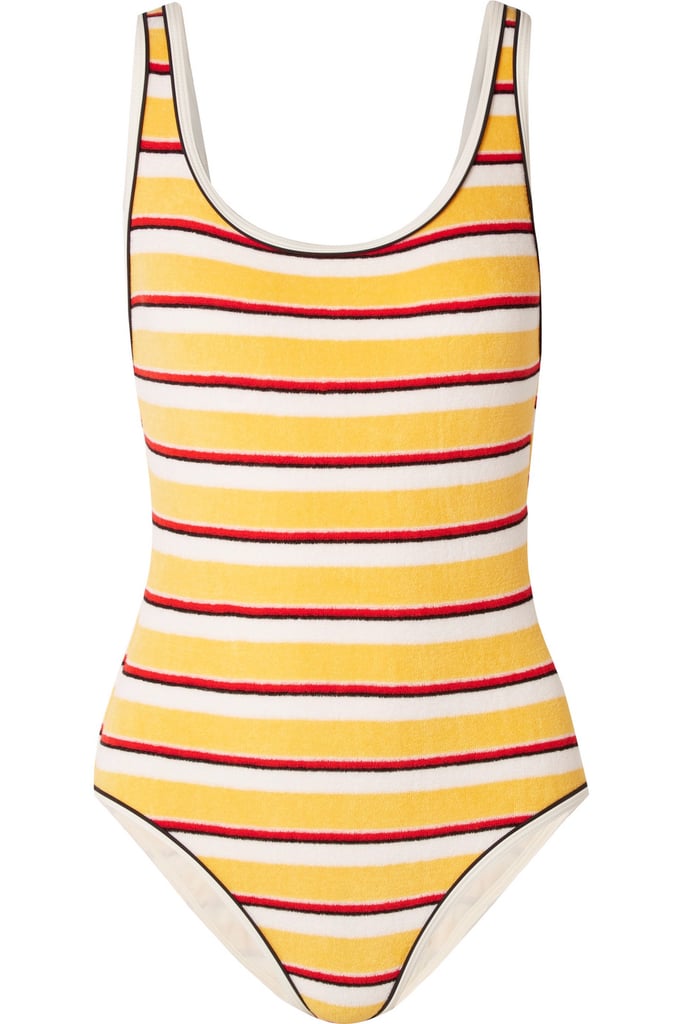 Solid & Striped The Anne-Marie Striped Cotton-Blend Terry Swimsuit