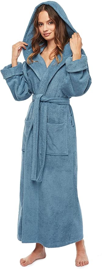 A Plush Robe: Arus Women's Hooded Full Length Turkish Bathrobe