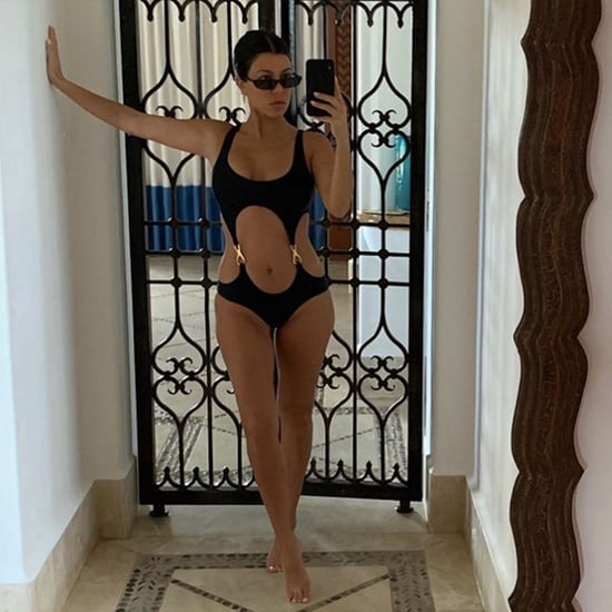 Kourtney Kardashian Black Monokini in Mexico 2018