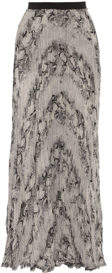 Enza Costa Snake Print Chiffon Maxi Skirt