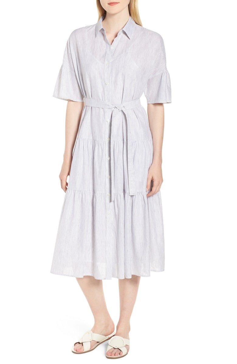 Nordstrom Signature Tiered Stripe Shirtdress