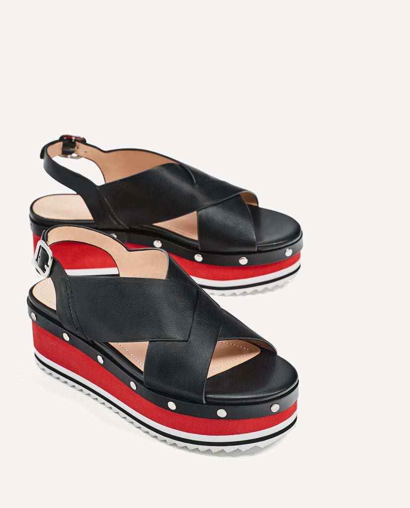 Zara's Crossover Platform Wedges ($60) have a sturdy track sole and a crisscross strap to keep your feet secured when you walk.