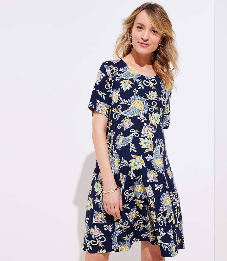 thumbnail image 2 of JINDIIM Floral Maternity Dress Long Sleeve - A Line Swing Dress For Baby Shower 2 of 12