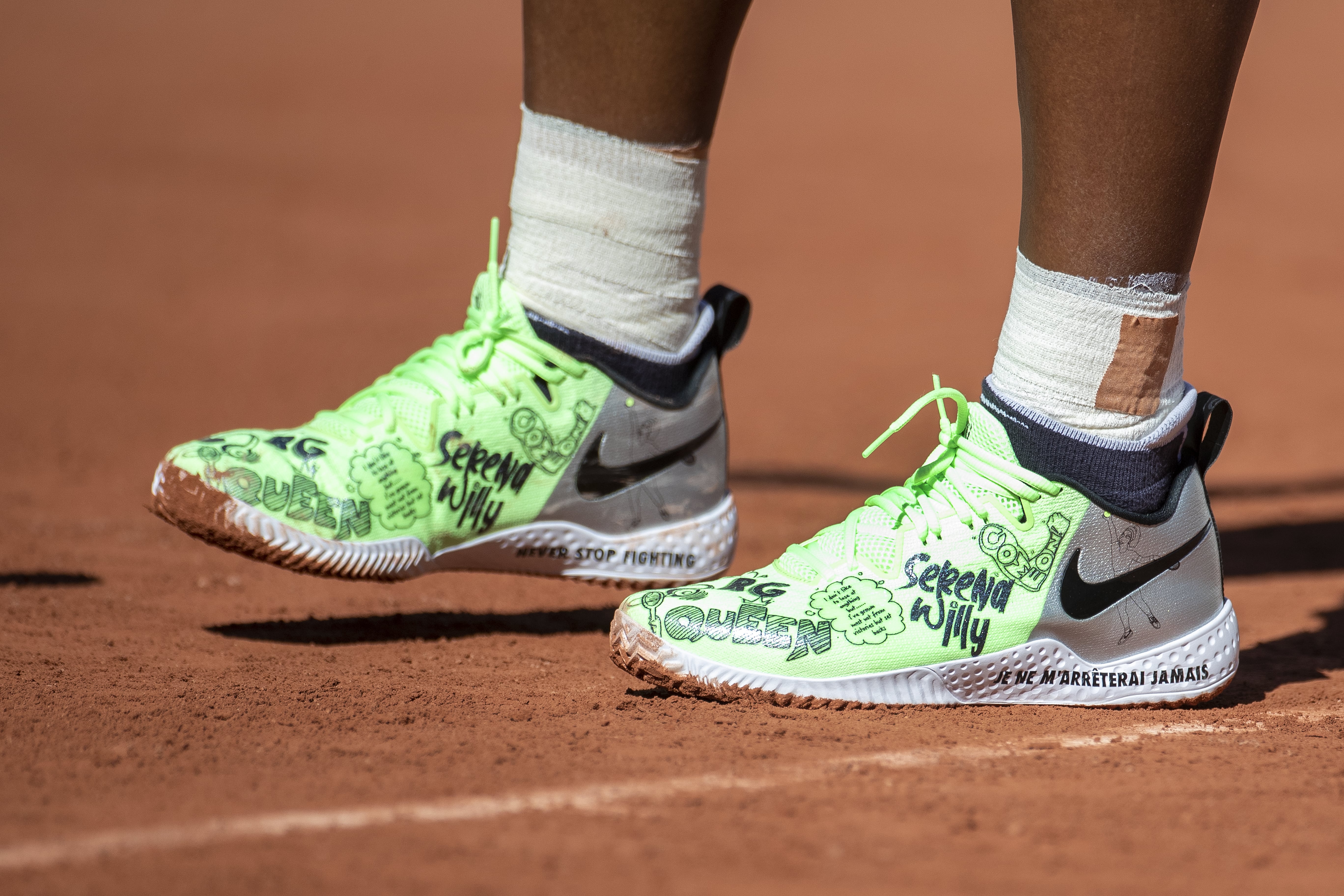 Serena Williams Custom Neon Green Nike French Open Sneakers PS Fitness