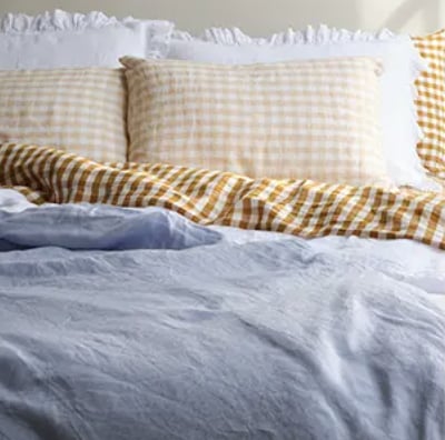 Gingham Sheets: Morrow Soft Goods Heirloom Linen Sheets