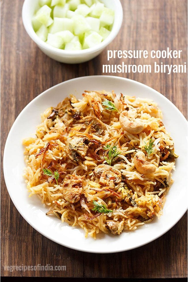 Pressure-Cooker Mushroom Biryani