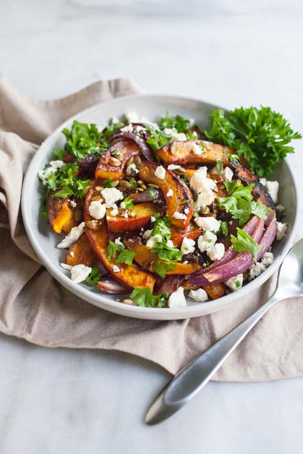 Spicy Roasted Pumpkin With Honey and Feta