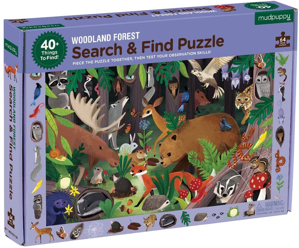 Puzzle 64. Rainforest search & find Puzzle. Пазл Woodland новогодние герои.