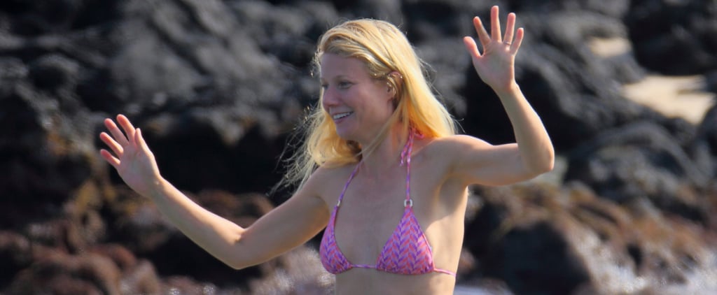 Gwyneth Paltrow in a Bikini and Chris Martin at the Beach