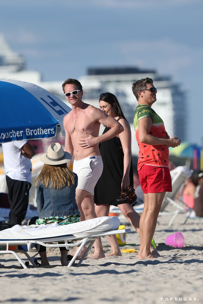 Neil Patrick Harris Shirtless On The Beach In Miami 2016 Popsugar