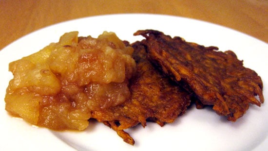 Curried Sweet Potato Latkes With Homemade Apple Pear Sauce