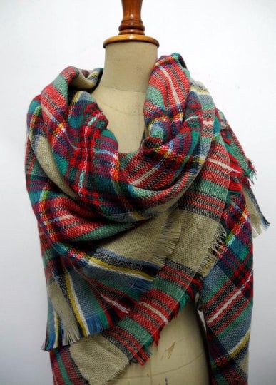 Plaid Blanket Scarf