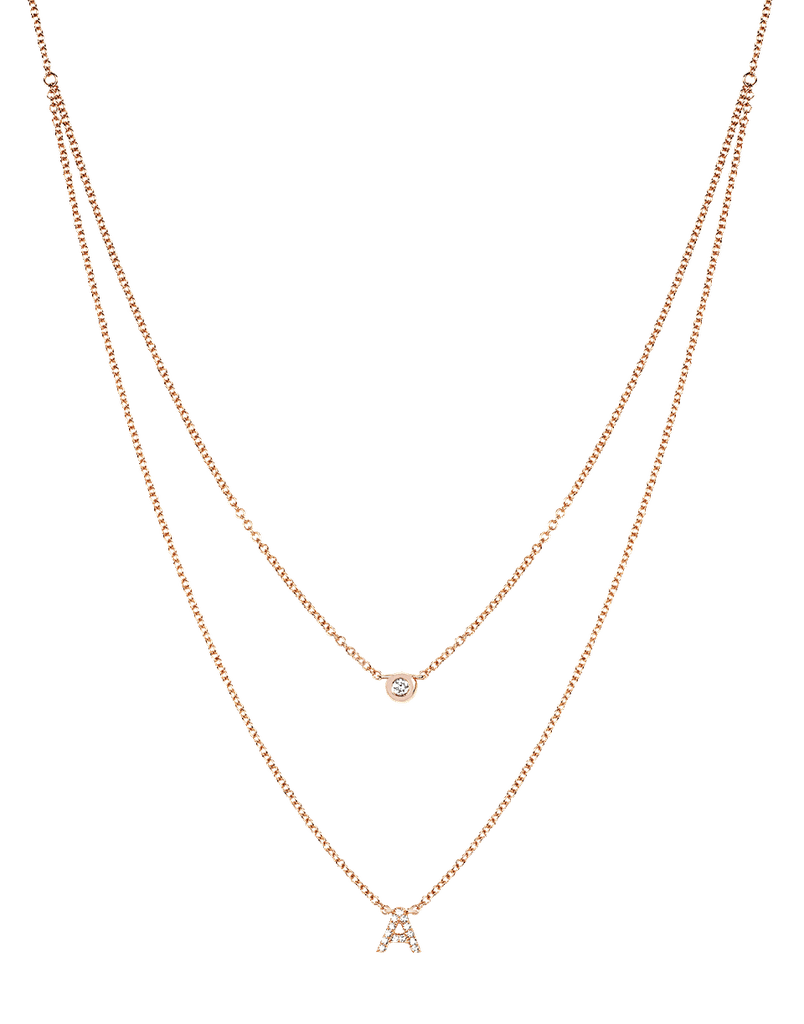 Marissa Collections EF Collection Diamond Initial Choker Necklace