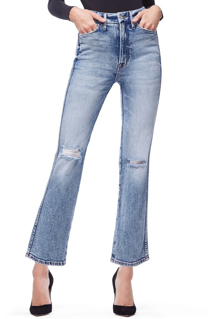 Good American Good Curve High-Waist Ankle Straight-Leg Jeans