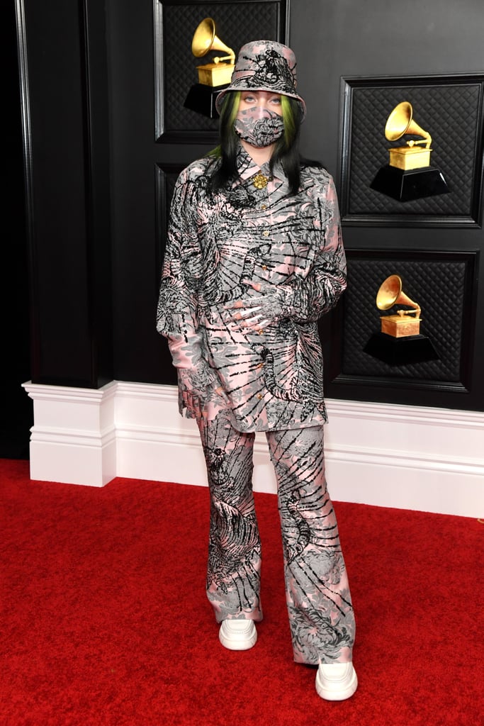Billie Eilish in a Custom Gucci Outfit at the 2021 Grammy Awards
