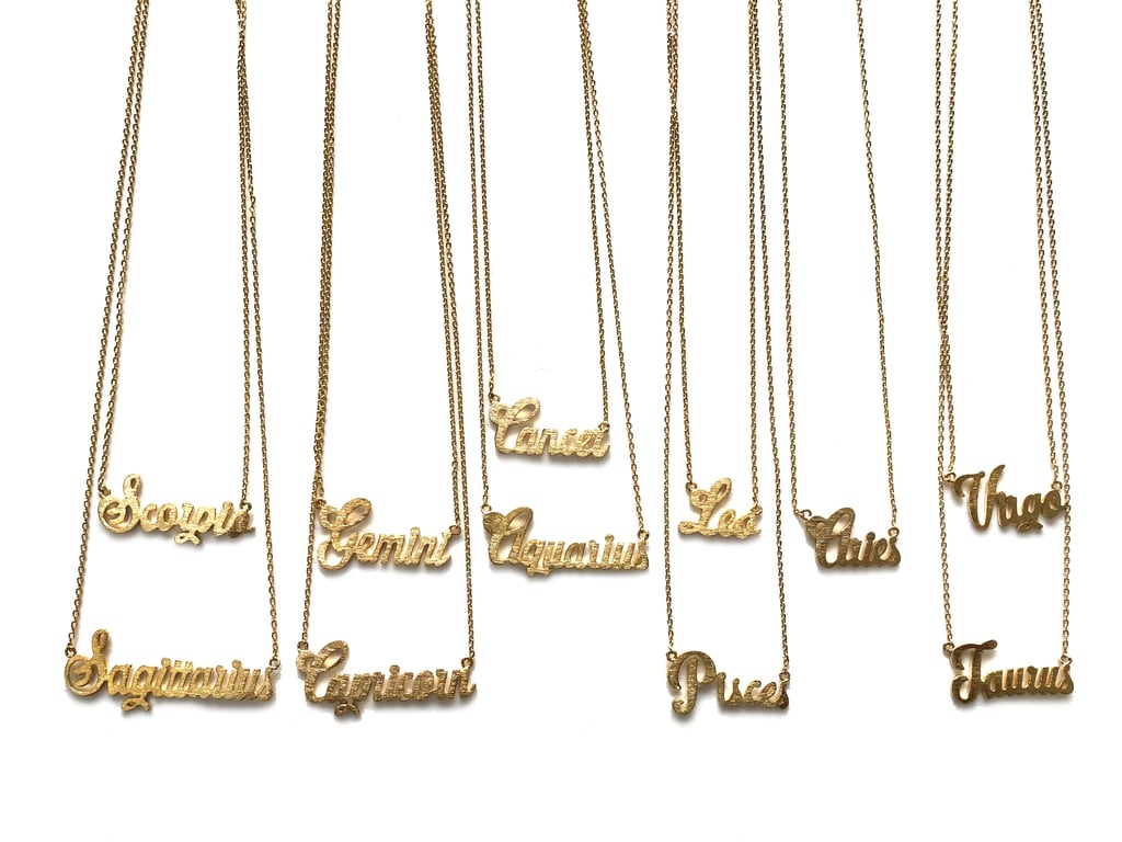 Cursive Zodiac Necklace