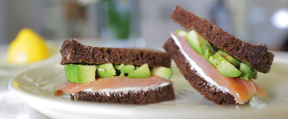 Smoked Salmon Sandwich With Avocado and Wasabi