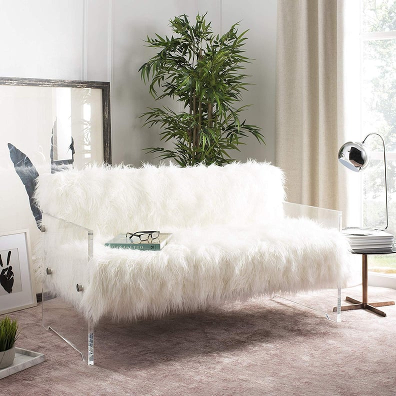 Safavieh Home Collection Sybel Sheepskin Lucite Settee