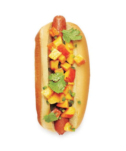 Peach Salsa Dogs