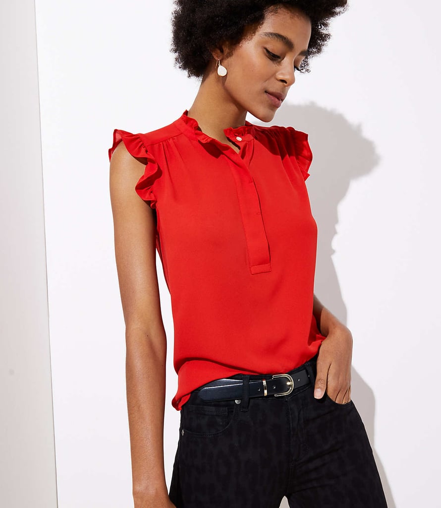 Loft Ruffle Henley Shell