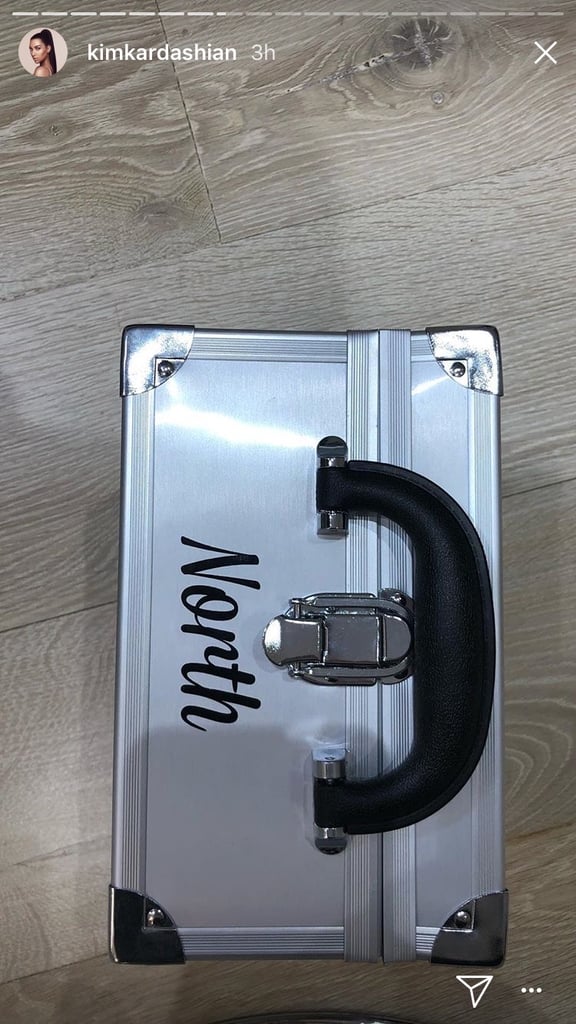 She even has a personalized makeup case for all her products.
