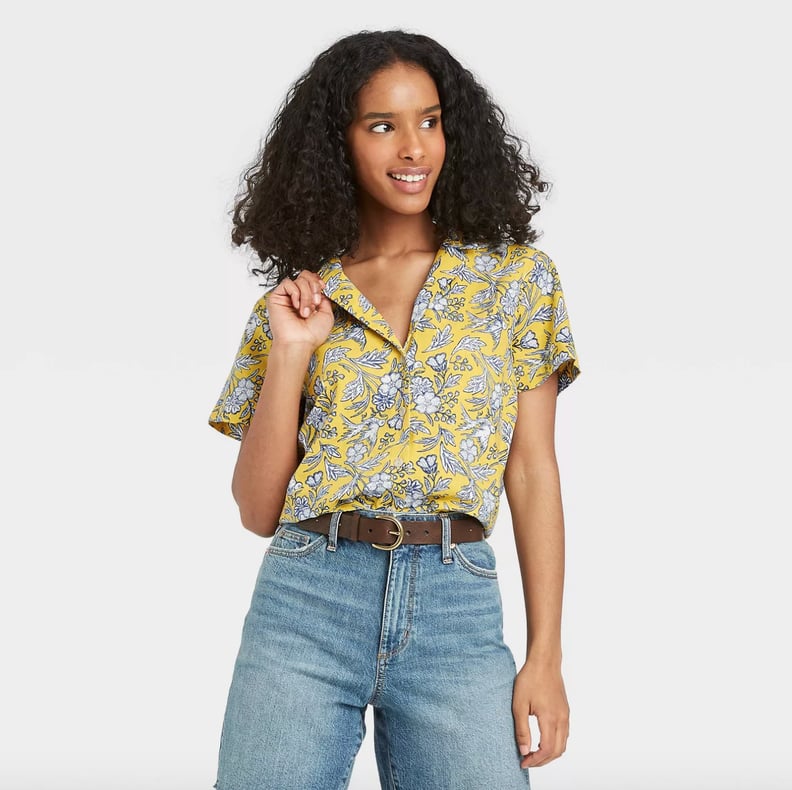 Bright Button-Down: Universal Thread Short Sleeve Button-Down Shirt