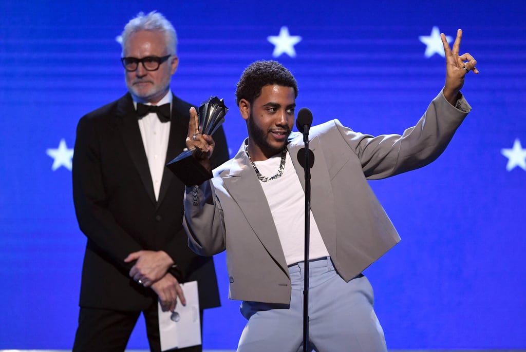 Jharrel Jerome was one of the big winners at Sunday's Critics' Choice Awards. The 22-year-old actor took the stage to accept the award for best actor in a limited series or movie made for television, accredited to his role as Korey Wise in Netflix's When They See Us. He took a moment in the spotlight to thank everyone who played a part in his success, notably the Exonerated Five, who inspired the series. 
"This is for the Exonerated Five, no matter what," Jerome said, accepting his first-ever Critics' Choice award. "This is for Korey Wise, Antron McCray, Yusef Salaam, Raymond Santana, Kevin Richardson." He went on to thank his mother, father, aunt, and sister before giving a special shout-out to director Ava DuVernay — who, earlier in the night, delivered a powerful speech while accepting the best limited series honor for When They See Us. Calling DuVerney an "amazing, graceful queen," Jerome showed her some appreciation for giving him the opportunity to bring such an important story to light. Check out more photos from Jerome's memorable night and stay tuned for a video of his full speech!

    Related:

            
            
                                    
                            

            Presenting the 2020 Critics&apos; Choice Awards Winners: Regina King, Jharrel Jerome, and More!