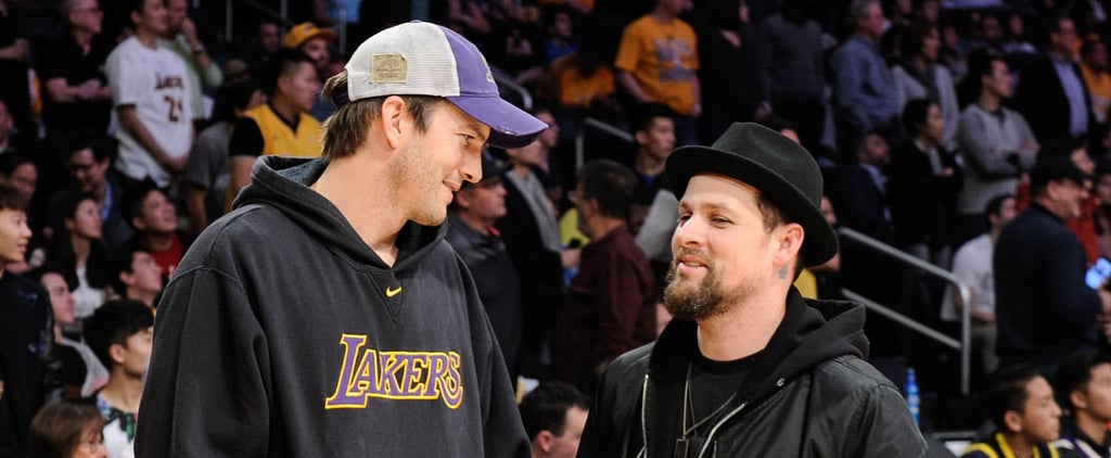 Ashton Kutcher and Joel Madden at Lakers Game March 2016