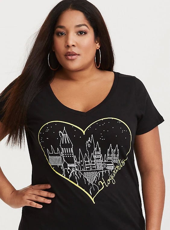 Harry Potter Hogwarts Heart Black Fitted Tee