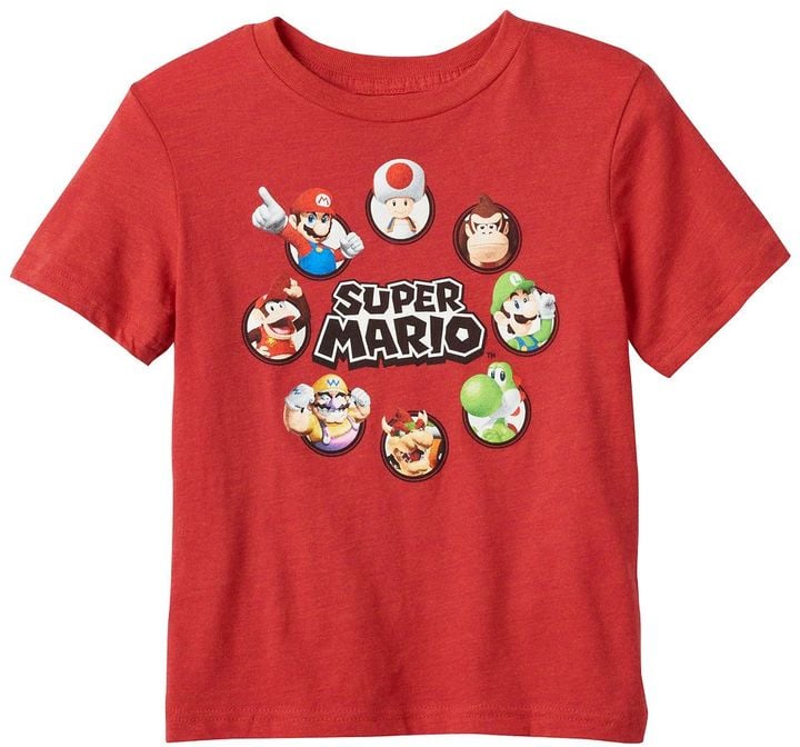 Super Mario Bros. Wario & Luigi Crew Tee Nintendo Clothes For Kids
