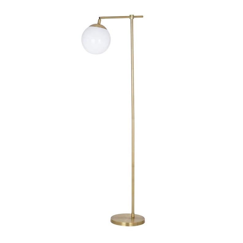 Rivet Modern Gold Globe Floor Lamp