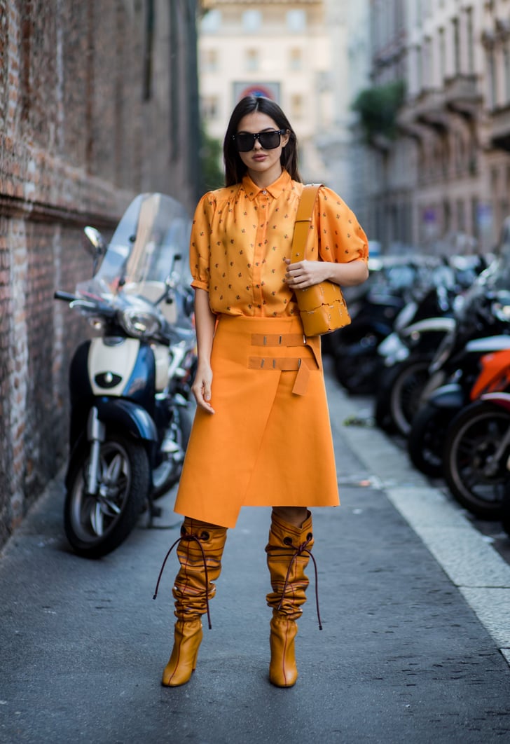 Orange Colourblock | Orange Street Style Outfits | POPSUGAR Fashion UK ...