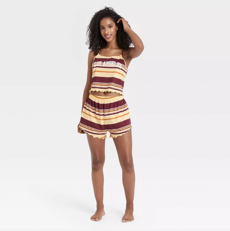 Stripes Over Everything: Weekend Soul Striped Los Angeles Cropped Cami and Shorts Pajama Set