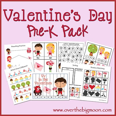 Free Valentine's Day Pre-K Pack