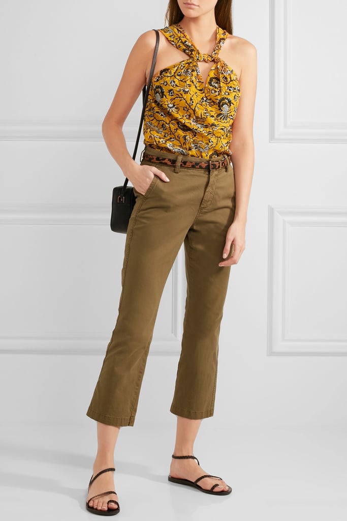 A going-out top courtesy of Etoile Isabel Marant ($150) is wondrous with a marigold print.