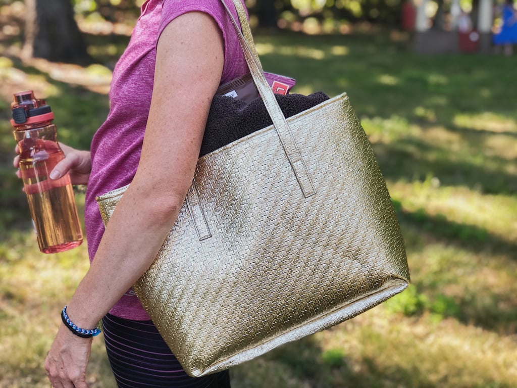 Champagne Gold Weave Insulated Cooler Lunch Tote Bag