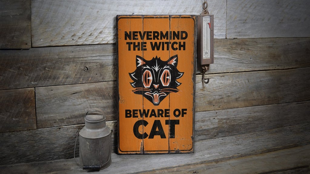 Beware of Cat Sign