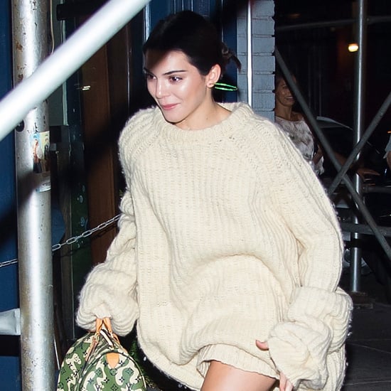 Kendall Jenner Wearing Oversize Cream Sweater