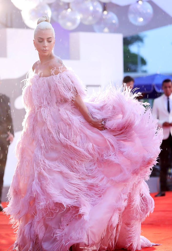 Lady Gaga Pink Valentino Dress at Venice Film Festival