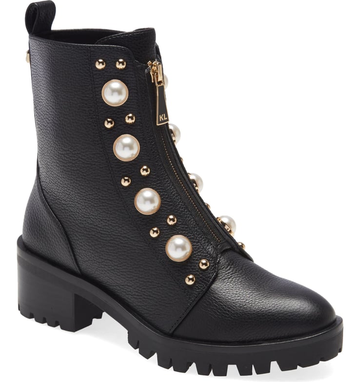 For an Embellished Look: Karl Lagerfeld Paris Payzlee Lug Sole Boot ...