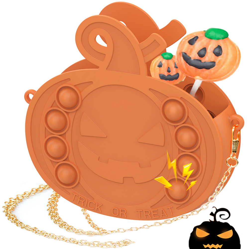 ZIMFANQI Pop-It Halloween Candy Purse Treat Bag Fidget Toy