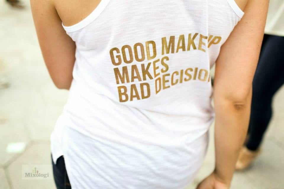 Good Makeup Makes Bad Decisions Loose Halter Back Tank